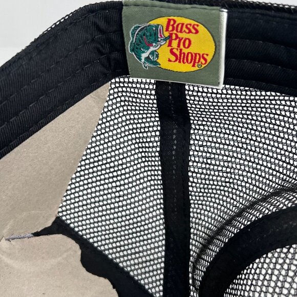 Bass‎ Pro Shops Black Mesh-Back Trucker Hat With Logo Adjustable SnapBack - Picture 6 of 7